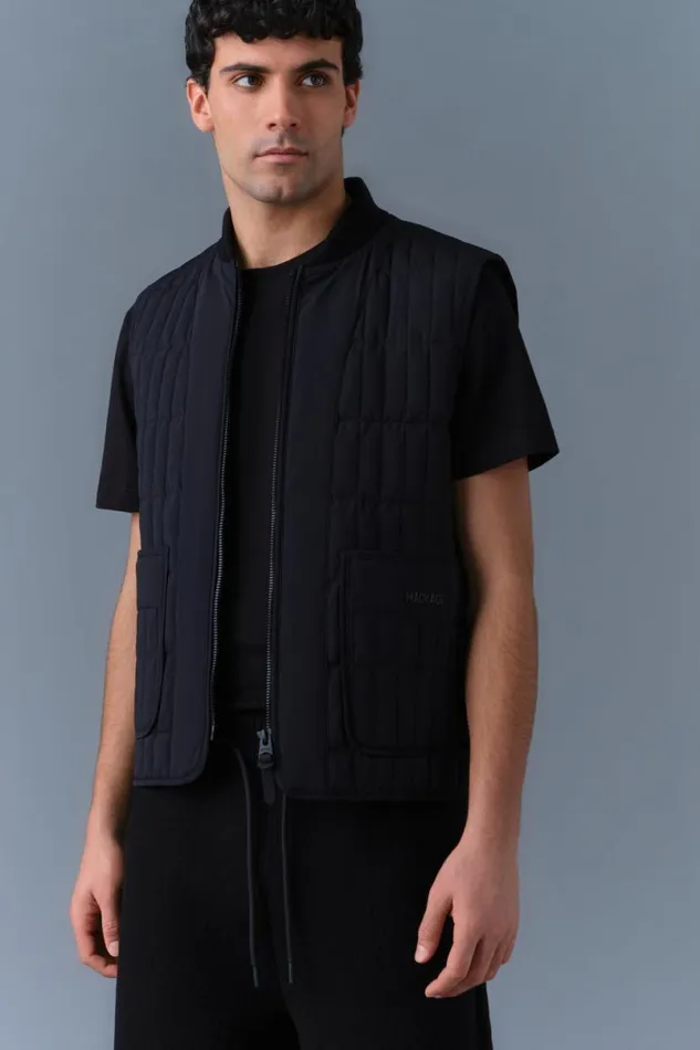 Light Down Jackets Men Mackage LEVI Light Down Vertical Quilted Vest Light Military