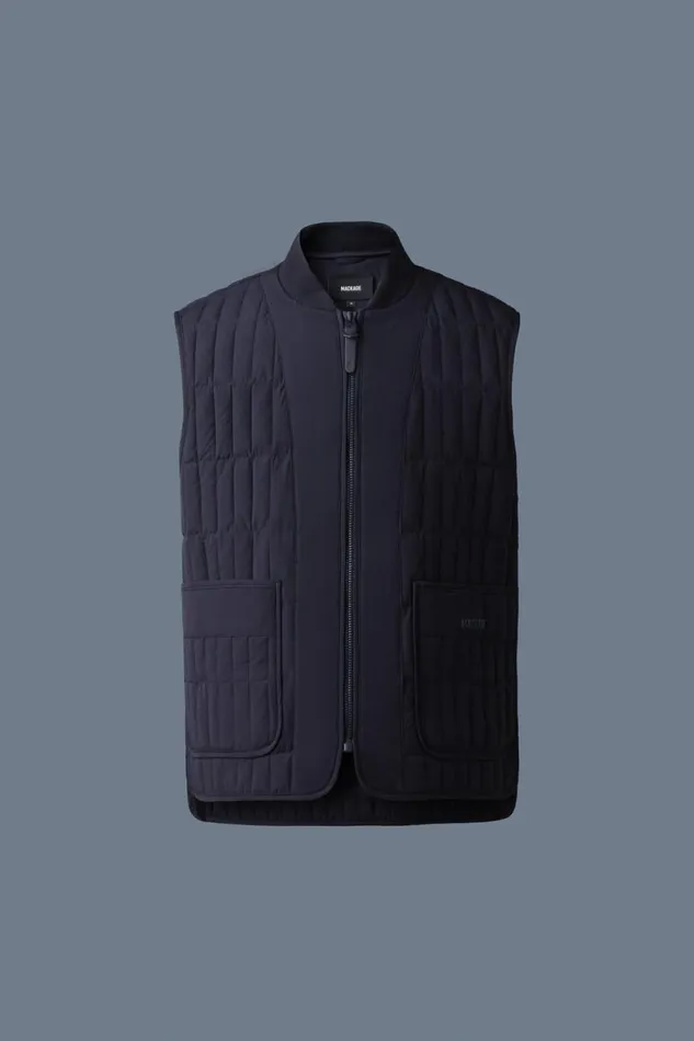 Light Down Jackets Men Mackage LEVI Light Down Vertical Quilted Vest Light Military