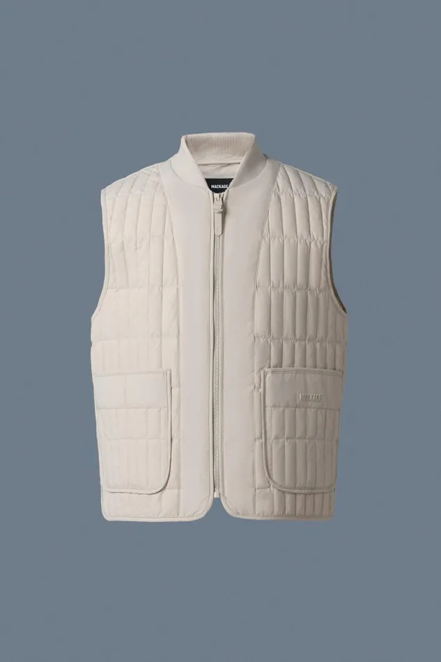 Light Down Jackets Men Mackage LEVI Light Down Vertical Quilted Vest Light Military
