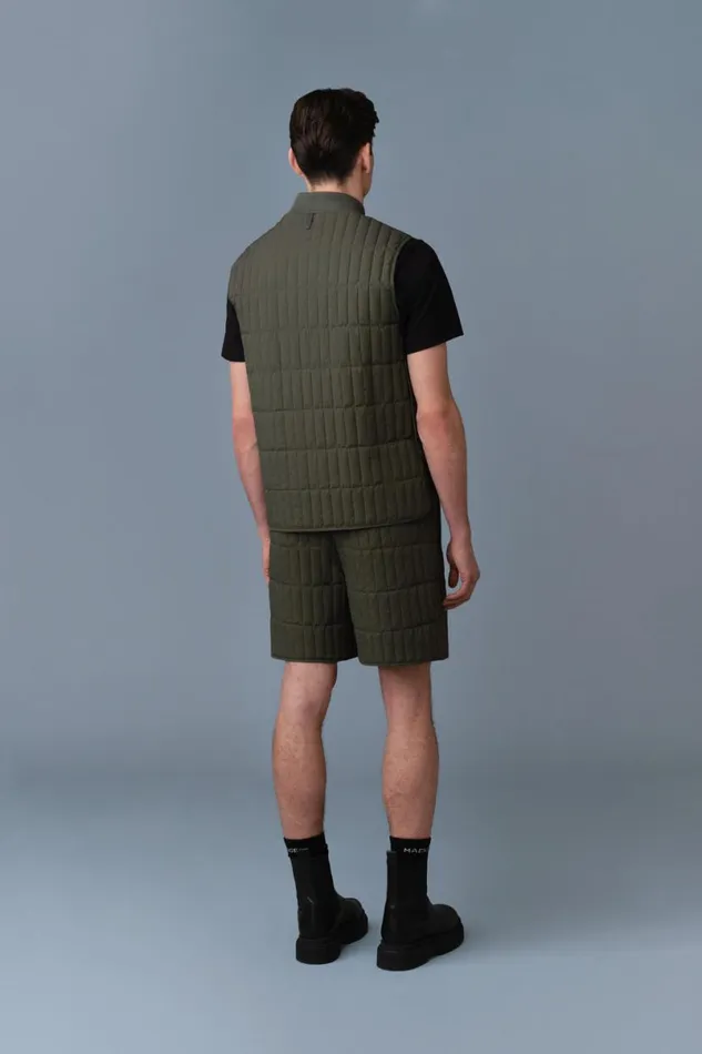 Light Down Jackets Men Mackage LEVI Light Down Vertical Quilted Vest Light Military