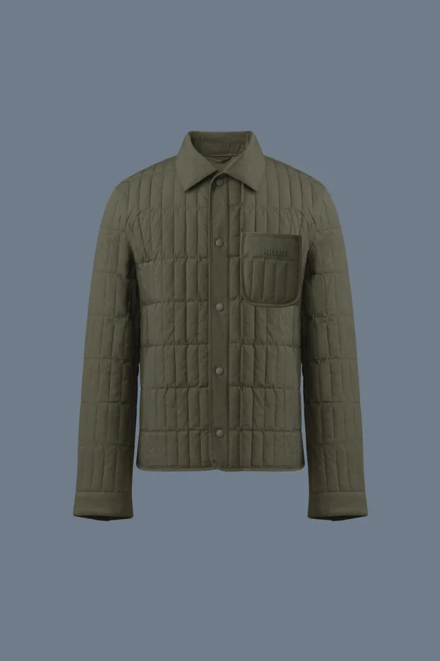 Light Down Jackets Men Mackage MATEO Vertical Quilted Jacket With Spread Collar Light Military Light Down Jackets Men Mackage MATEO Vertical Quilted Jacket With Spread Collar Light Military