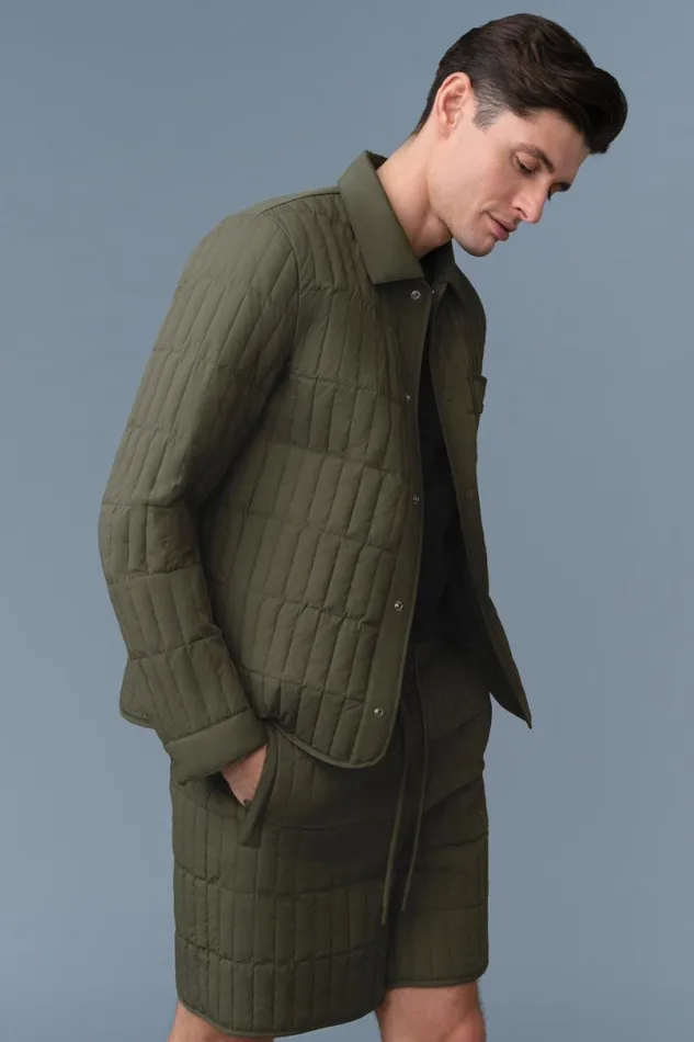 Light Down Jackets Men Mackage MATEO Vertical Quilted Jacket With Spread Collar Light Military Light Down Jackets Men Mackage MATEO Vertical Quilted Jacket With Spread Collar Light Military