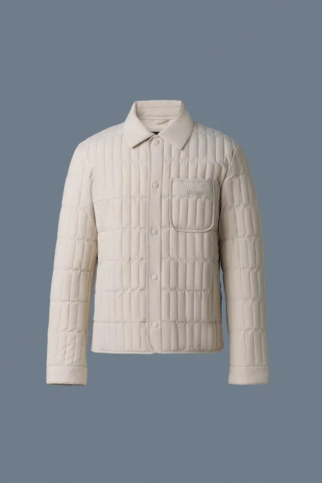 Light Down Jackets Men Mackage MATEO Vertical Quilted Jacket With Spread Collar Light Military Light Down Jackets Men Mackage MATEO Vertical Quilted Jacket With Spread Collar Light Military