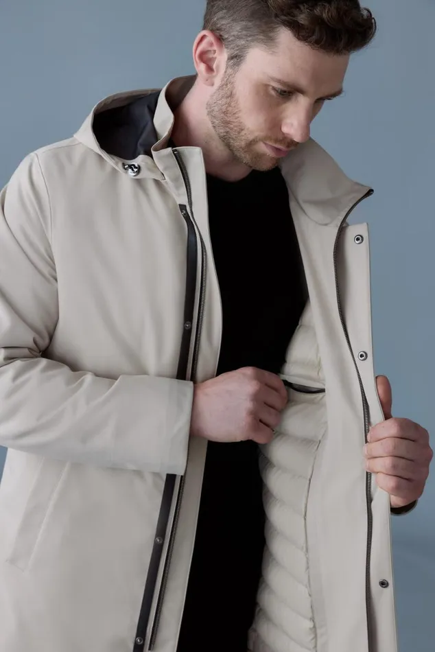 Light Down Jackets Men Mackage ROLAND 2in1 Down Parka With Hood Navy