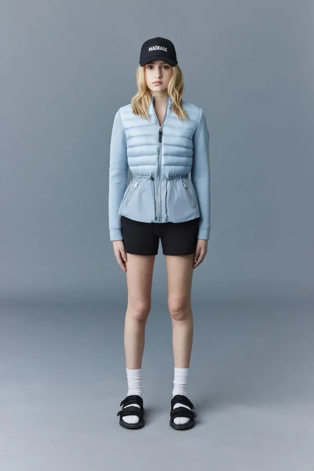 Light Down Jackets Women Mackage JOYCE Hybrid Jacket With Peplum Black Light Down Jackets Women Mackage JOYCE Hybrid Jacket With Peplum Black