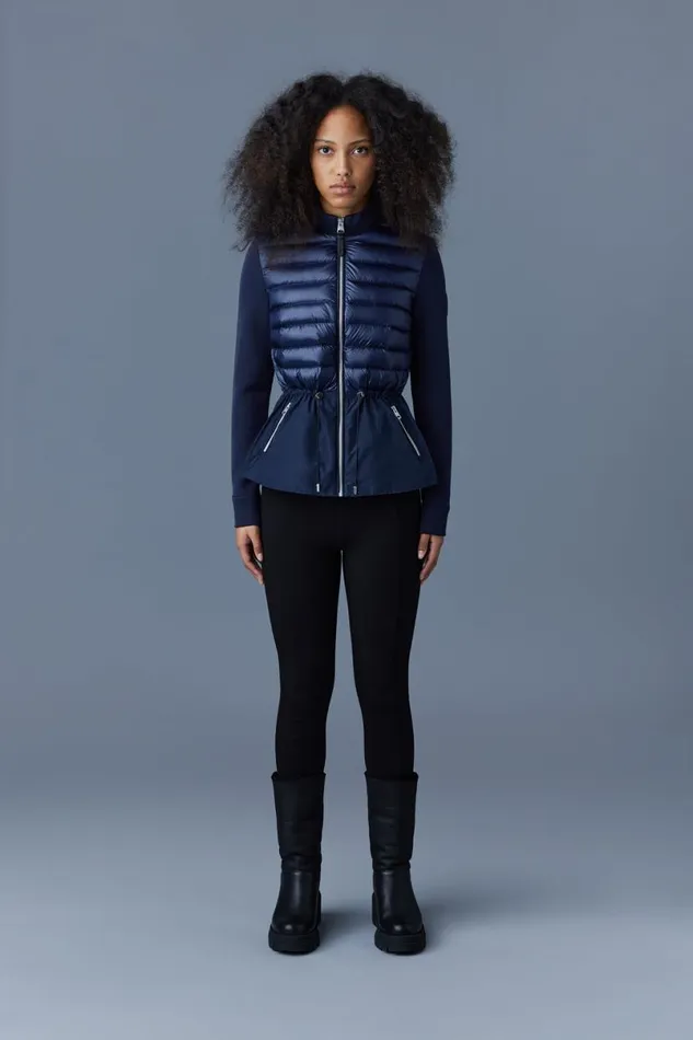 Light Down Jackets Women Mackage JOYCE Hybrid Jacket With Peplum Black Light Down Jackets Women Mackage JOYCE Hybrid Jacket With Peplum Black