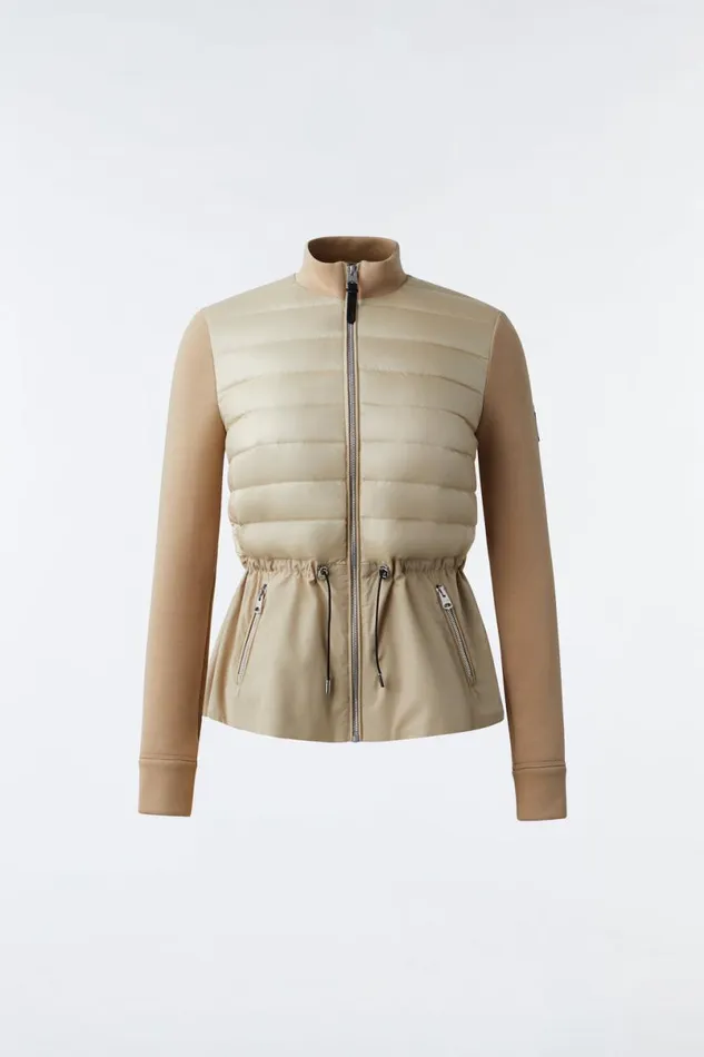 Light Down Jackets Women Mackage JOYCE Hybrid Jacket With Peplum Black Light Down Jackets Women Mackage JOYCE Hybrid Jacket With Peplum Black