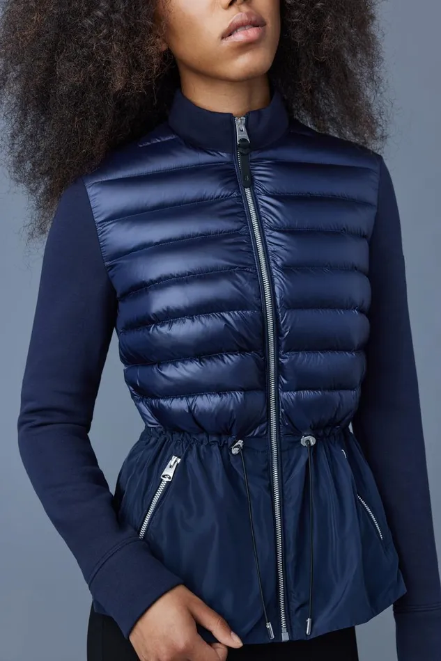 Light Down Jackets Women Mackage JOYCE Hybrid Jacket With Peplum Black Light Down Jackets Women Mackage JOYCE Hybrid Jacket With Peplum Black