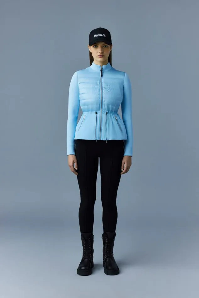 Light Down Jackets Women Mackage JOYCE Hybrid Jacket With Peplum Black Light Down Jackets Women Mackage JOYCE Hybrid Jacket With Peplum Black