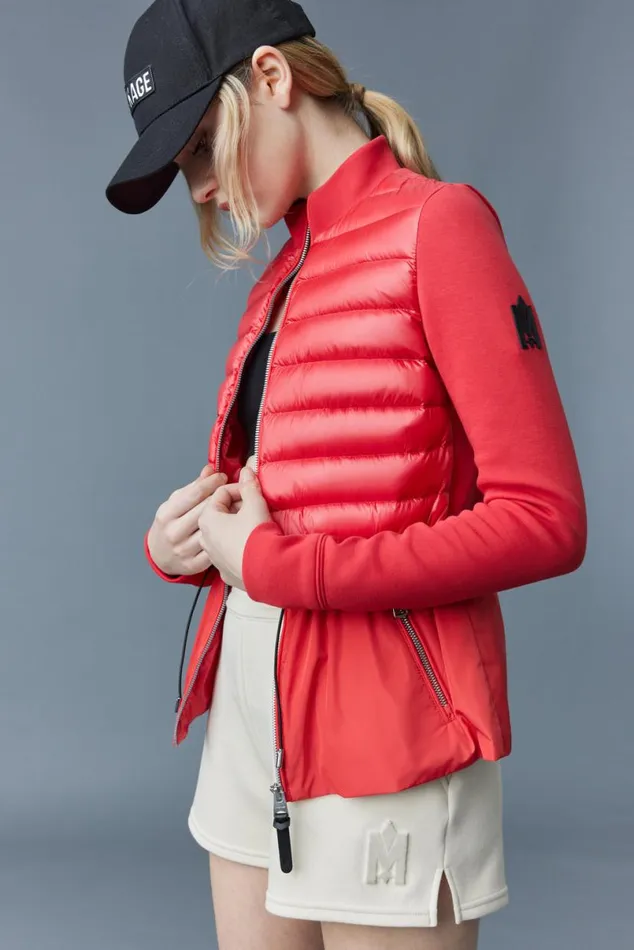 Light Down Jackets Women Mackage JOYCE Hybrid Jacket With Peplum Black Light Down Jackets Women Mackage JOYCE Hybrid Jacket With Peplum Black