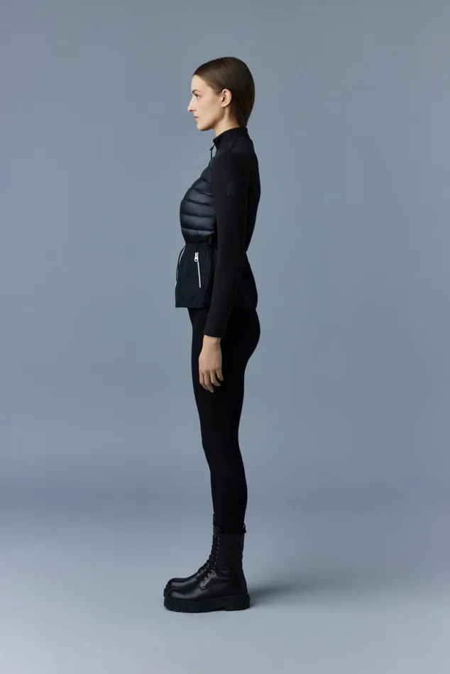Light Down Jackets Women Mackage JOYCE Hybrid Jacket With Peplum Black Light Down Jackets Women Mackage JOYCE Hybrid Jacket With Peplum Black