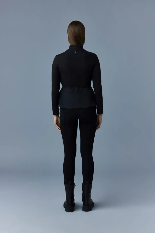 Light Down Jackets Women Mackage JOYCE Hybrid Jacket With Peplum Black Light Down Jackets Women Mackage JOYCE Hybrid Jacket With Peplum Black