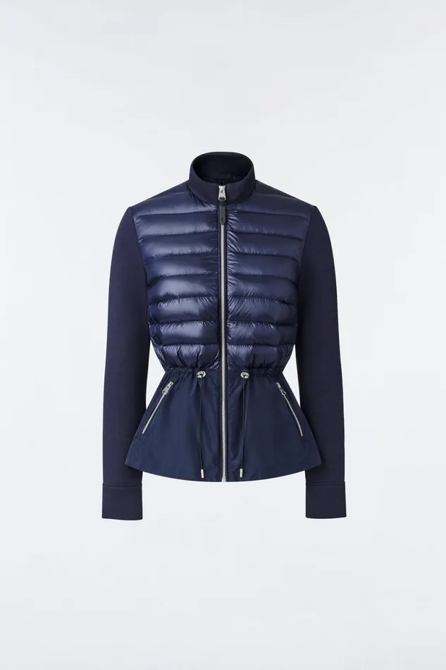 Light Down Jackets Women Mackage JOYCE Hybrid Jacket With Peplum Black Light Down Jackets Women Mackage JOYCE Hybrid Jacket With Peplum Black