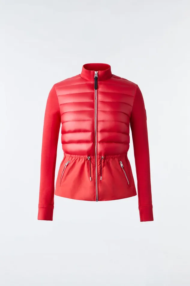 Light Down Jackets Women Mackage JOYCE Hybrid Jacket With Peplum Black Light Down Jackets Women Mackage JOYCE Hybrid Jacket With Peplum Black
