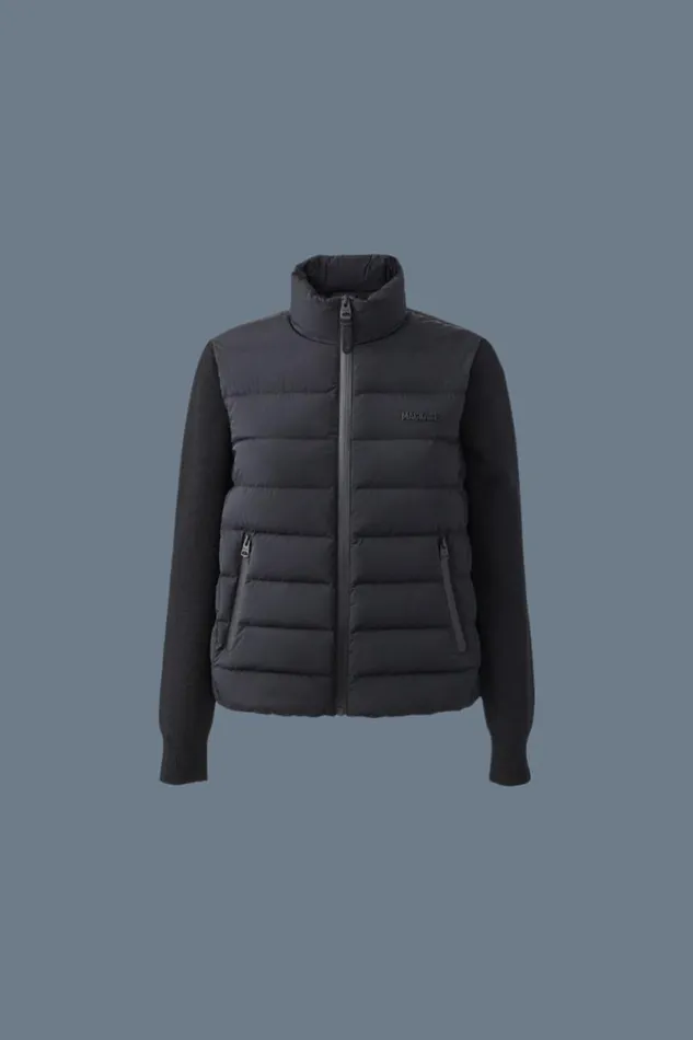 Light Jackets Women Mackage OCEANECITY Light Down Mixedmedia Jacket Navy