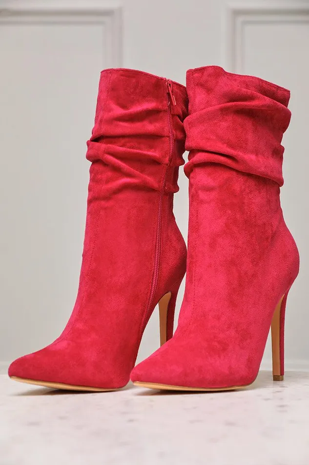 Lilly039s Kloset Booties Women Liana Suede Bootie Fuchsia FINAL SALE