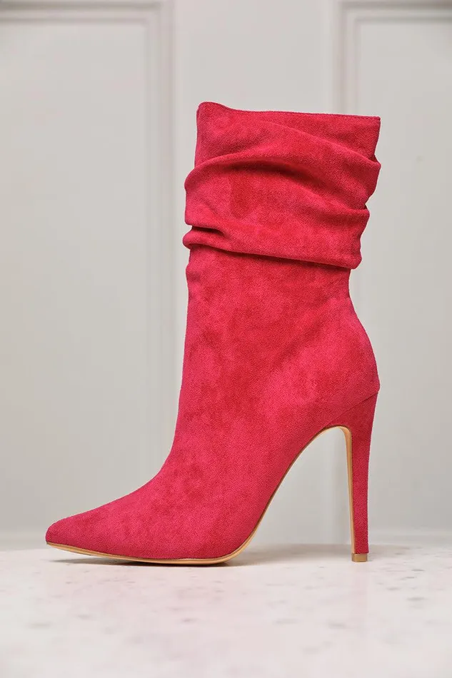 Lilly039s Kloset Booties Women Liana Suede Bootie Fuchsia FINAL SALE