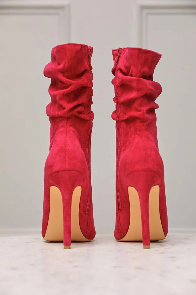 Lilly039s Kloset Booties Women Liana Suede Bootie Fuchsia FINAL SALE