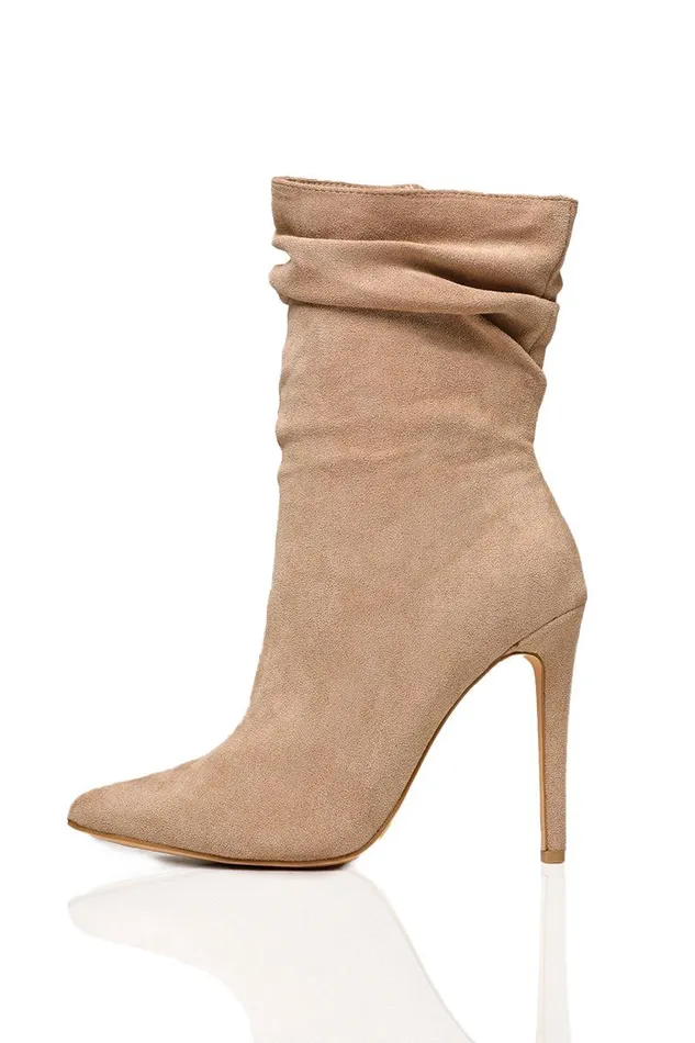 Lilly039s Kloset Booties Women Liana Suede Bootie Taupe FINAL SALE