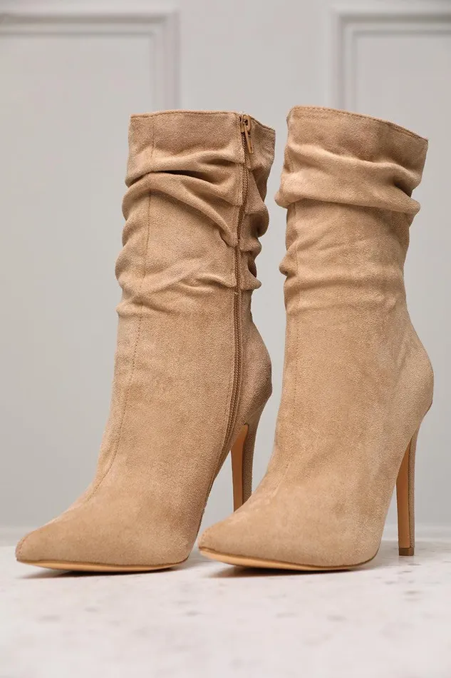 Lilly039s Kloset Booties Women Liana Suede Bootie Taupe FINAL SALE