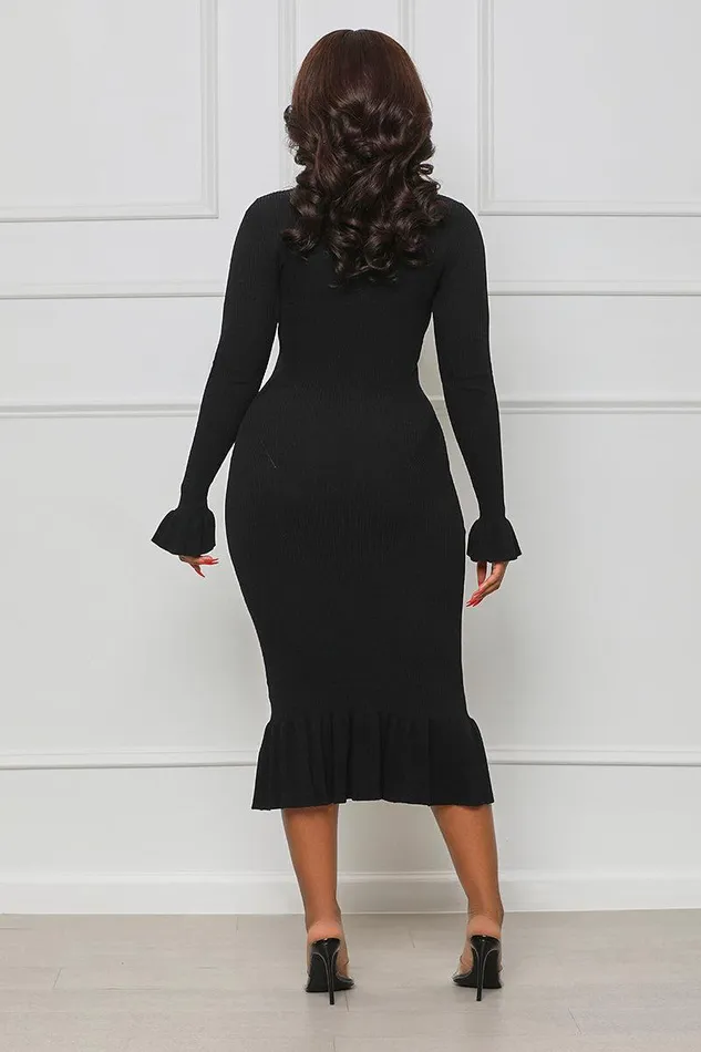 Lilly039s Kloset Dresses Women No Frills High Neck Midi Dress Black FINAL SALE