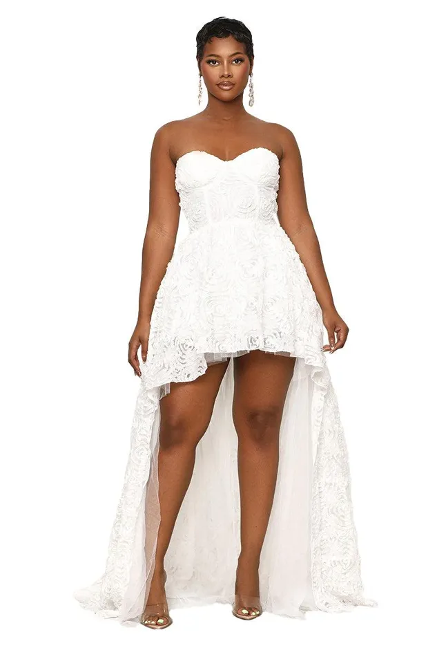 Lilly039s Kloset Dresses Women Timeless Moments 3D Floral Mini Dress White FINAL SALE