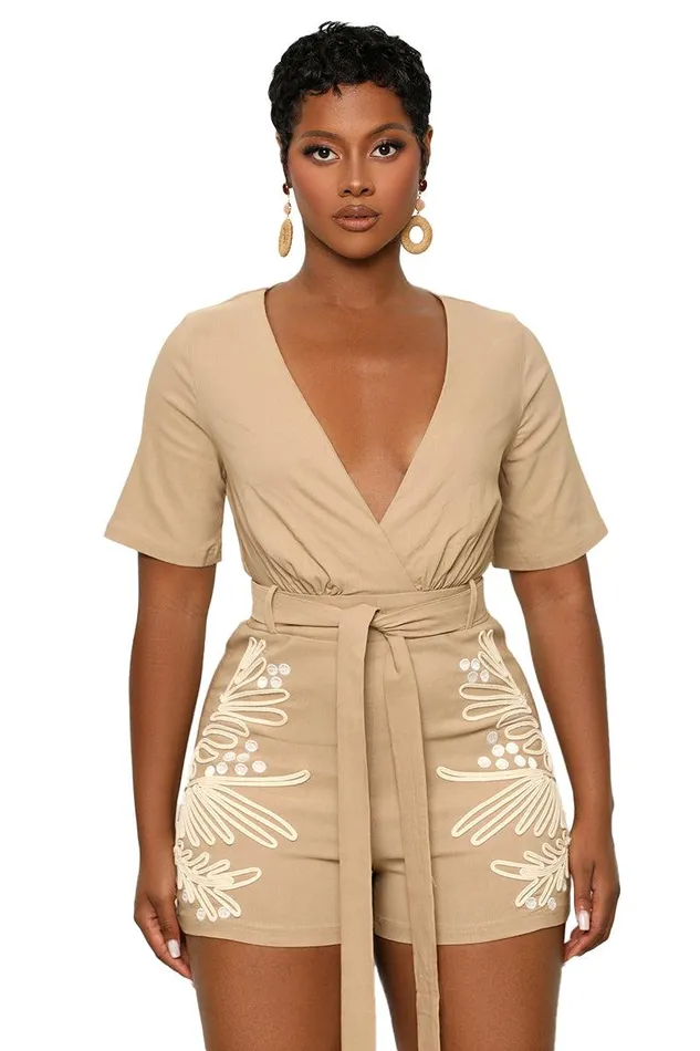 Lilly039s Kloset Jumpsuits and Rompers Women Journey To Arizona Romper Tan