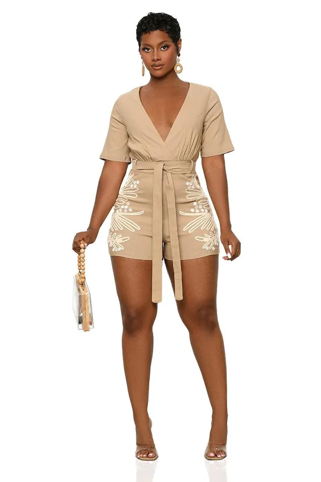 Lilly039s Kloset Jumpsuits and Rompers Women Journey To Arizona Romper Tan