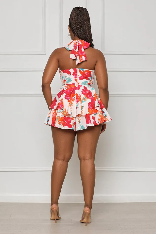 Lilly039s Kloset Jumpsuits and Rompers Women Most Cherished Floral Romper Red Multi