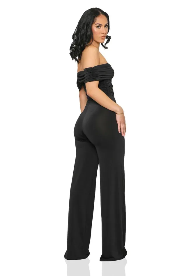 Lilly039s Kloset Jumpsuits and Rompers Women Twisted Off Shoulder Jumpsuit BlackFINAL SALE