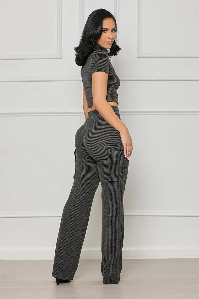 Lilly039s Kloset Sets Women Just Chill Pants Set CharcoalFINAL SALE