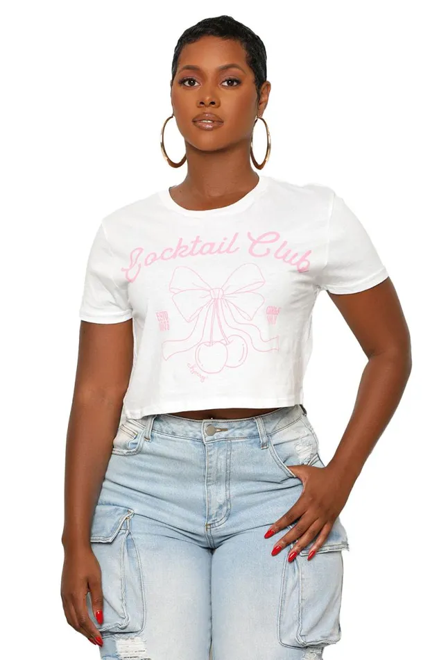 Lilly039s Kloset Tops Women Cocktail Club Crop Tshirt
