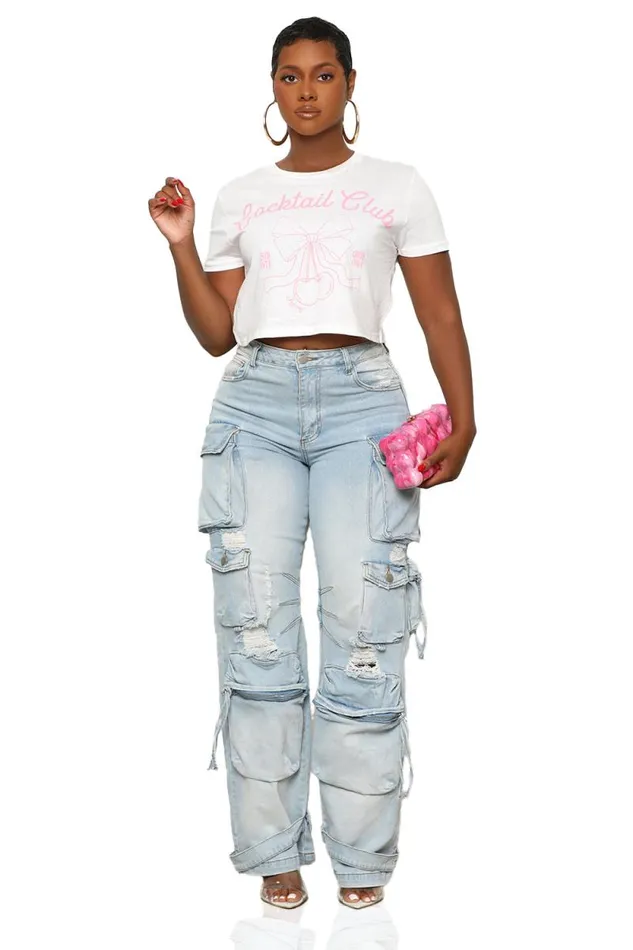 Lilly039s Kloset Tops Women Cocktail Club Crop Tshirt