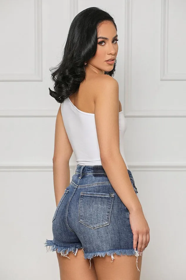 Lilly039s Kloset Tops Women Keep It Smooth One Shoulder Bodysuit WhiteFINAL SALE