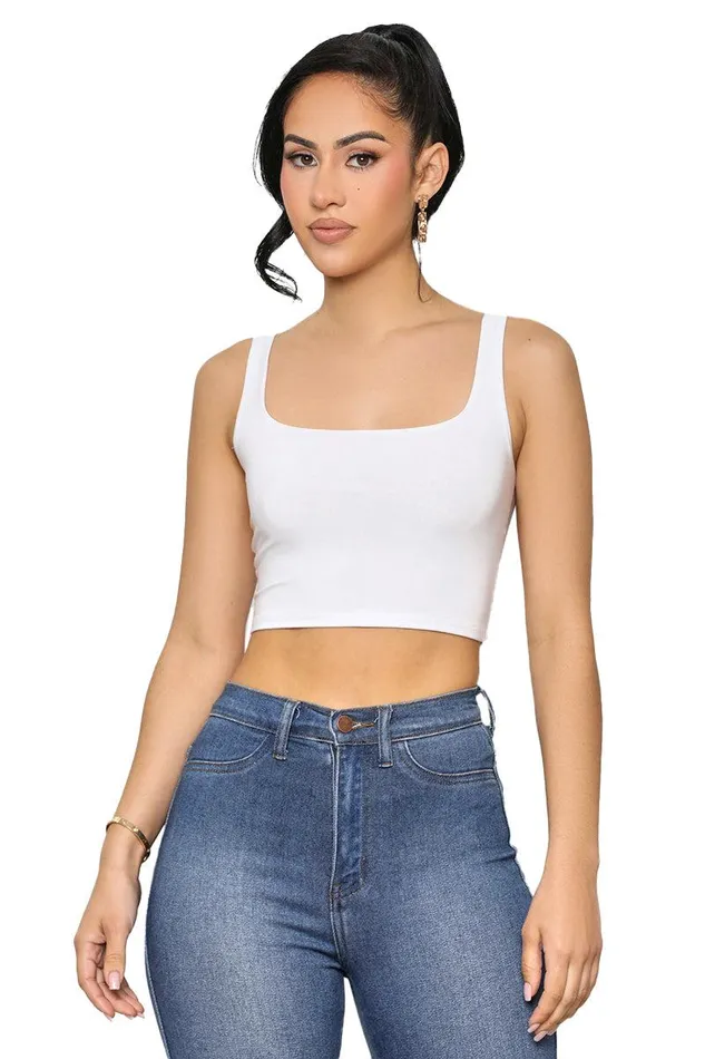 Lilly039s Kloset Tops Women So Basic Crop Tank WhiteFINAL SALE