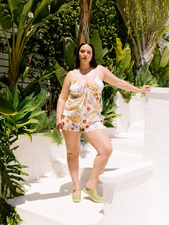 Lisa Says Gah Bottoms Women Ella Tie Shorts Buon Appetito Ivory