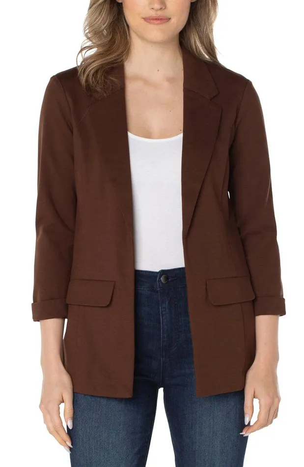 Liverpool Los Angeles BOYFRIEND BLAZER WITH PRINCESS DART Brownstone Women BLAZERS
