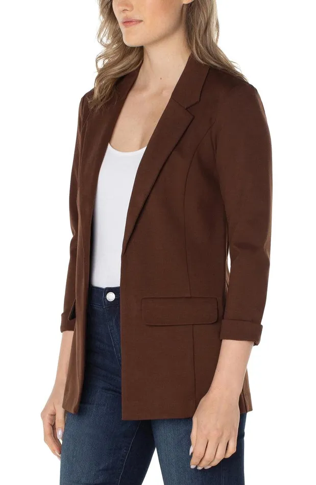 Liverpool Los Angeles BOYFRIEND BLAZER WITH PRINCESS DART Brownstone Women BLAZERS
