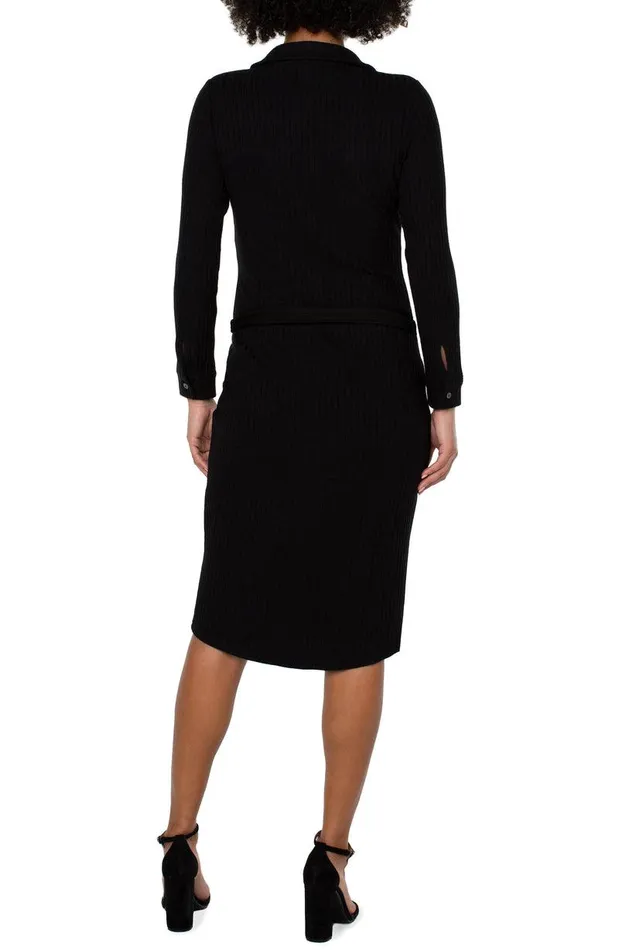 Liverpool Los Angeles BUTTON FRONT KNIT SHIRT DRESS Black Women DRESSES