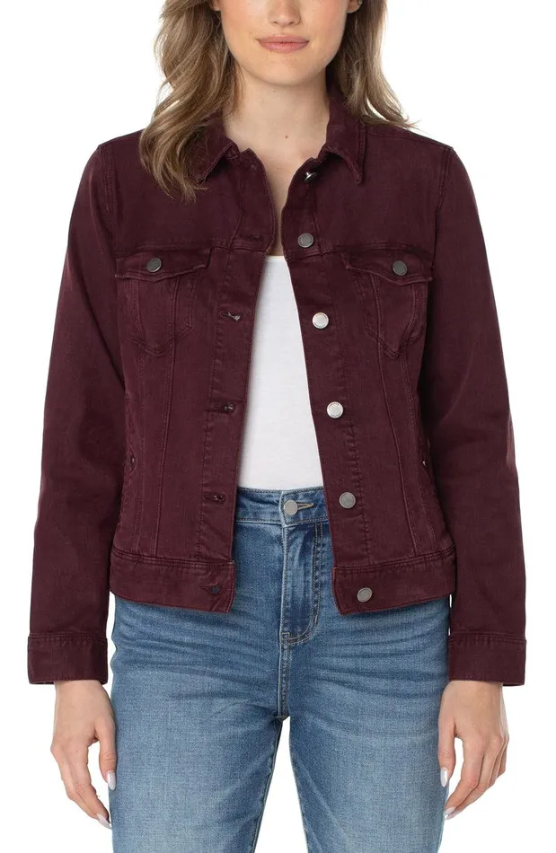 Liverpool Los Angeles CLASSIC JEAN JACKET Dark Cherry Women JEAN JACKETS