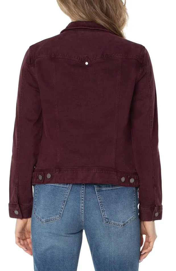Liverpool Los Angeles CLASSIC JEAN JACKET Dark Cherry Women JEAN JACKETS
