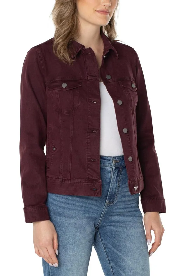 Liverpool Los Angeles CLASSIC JEAN JACKET Dark Cherry Women JEAN JACKETS