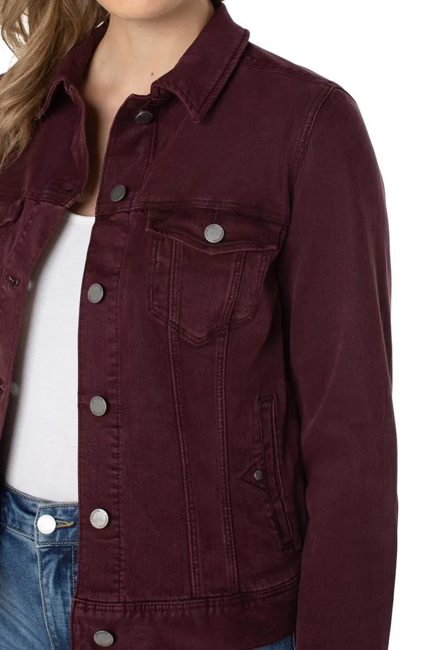 Liverpool Los Angeles CLASSIC JEAN JACKET Dark Cherry Women JEAN JACKETS
