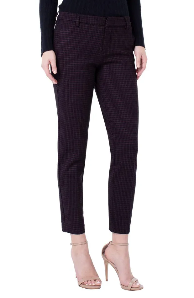 Liverpool Los Angeles KELSEY TROUSER PATTERNED KNIT Cranberry Black Women TROUSERS