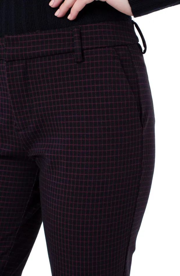 Liverpool Los Angeles KELSEY TROUSER PATTERNED KNIT Cranberry Black Women TROUSERS
