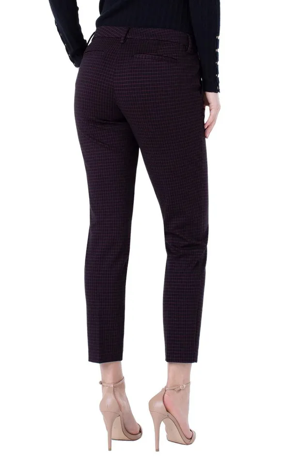 Liverpool Los Angeles KELSEY TROUSER PATTERNED KNIT Cranberry Black Women TROUSERS
