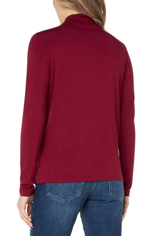 Liverpool Los Angeles MOCK NECK LONG SLEEVE KNIT TOP Red Velvet Women KNIT TOPS