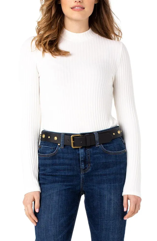 Liverpool Los Angeles MOCK NECK LONG SLEEVE KNIT TOP Snow Women KNIT TOPS