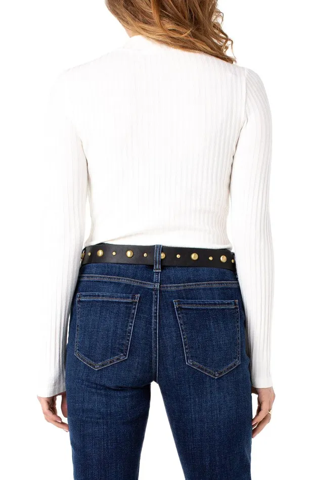 Liverpool Los Angeles MOCK NECK LONG SLEEVE KNIT TOP Snow Women KNIT TOPS