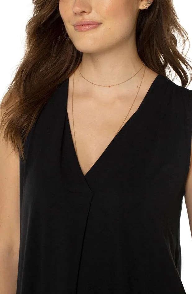 Liverpool Los Angeles SLEEVELESS VNECK KNIT TOP Black Women TSHIRTS
